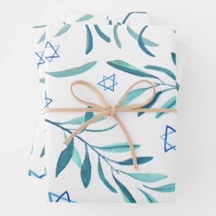 Bar Bat Mitzvah Jewish Wedding Hanukkah Custom Wrapping Paper Sheet