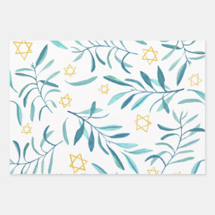 Bar Bat Mitzvah Jewish Wedding Hanukkah Custom Wrapping Paper Sheet