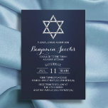 Bar Bat Mitzvah Modern Navy Blue Star of David Invitation<br><div class="desc">Bar Bat Mitzvah Modern Navy Blue Star of David Invitations.</div>