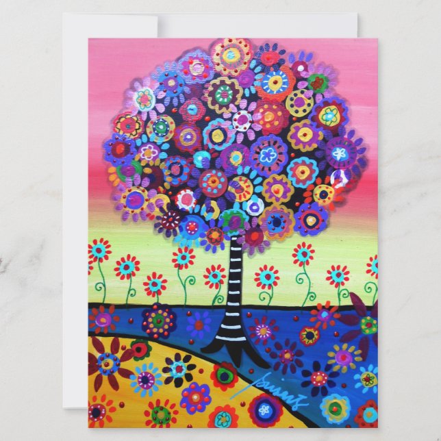 Bar Bat Mitzvah TREE OF LIFE invitations (Front)