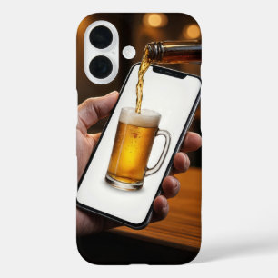 Bar Beer Bottle Pouring Beer iPhone 16 Case