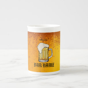 Bar Business vintage beer logo shop Bone China Mug