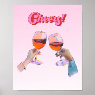 Bar Cart Print, Cheers Print, Bar Cart Decor, Poster