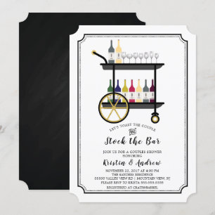 Bar Cart Stock the Bar Couples Shower Invitation