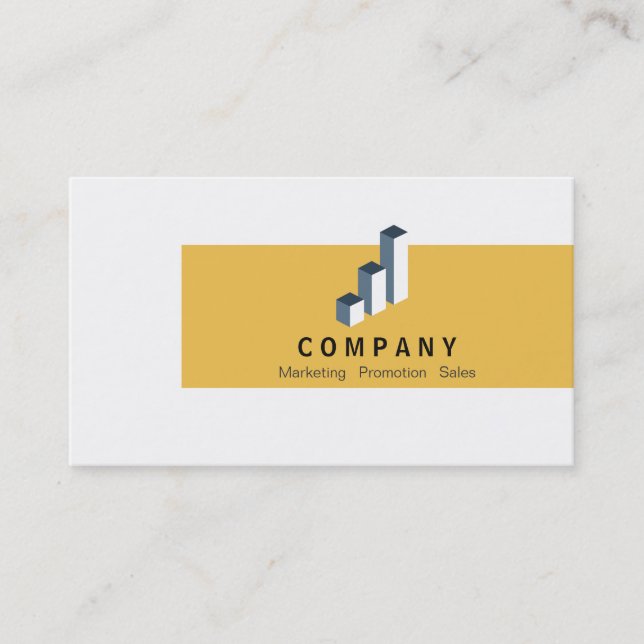 Bar Chart (honey yellow) Business Card (Front)