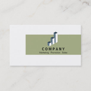 Bar Chart (olive green) Business Card