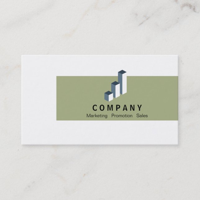 Bar Chart (olive green) Business Card (Front)