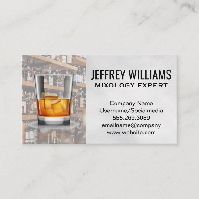 Bar | Cocktail Drink Business Card (Front)