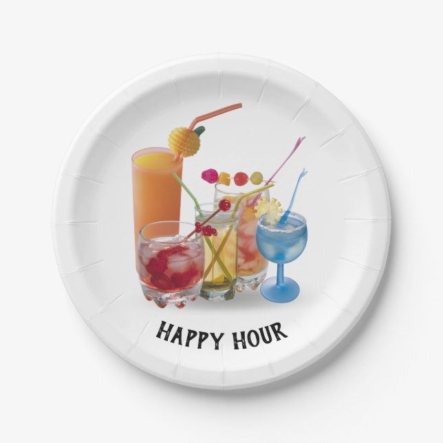 Bar Cocktails Collection  Paper Plate (Front)