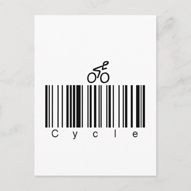 Bar Code Cycle Postcard (Front)