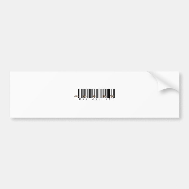 Bar Code Dog Agility weave Bumper Sticker (Front)