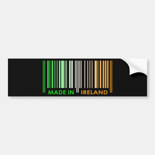 Bar Code Flag Colours IRELAND Dark Design Bumper Sticker (Front)