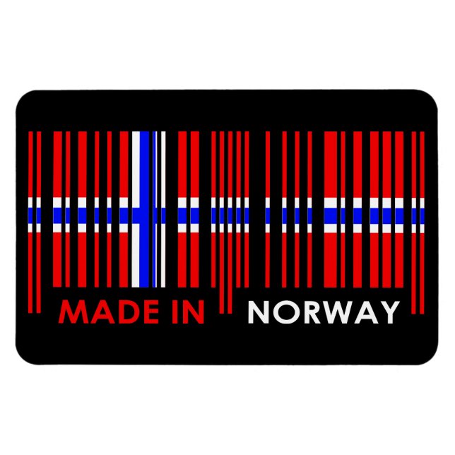 Bar Code Flag Colours NORWAY Design Magnet (Horizontal)