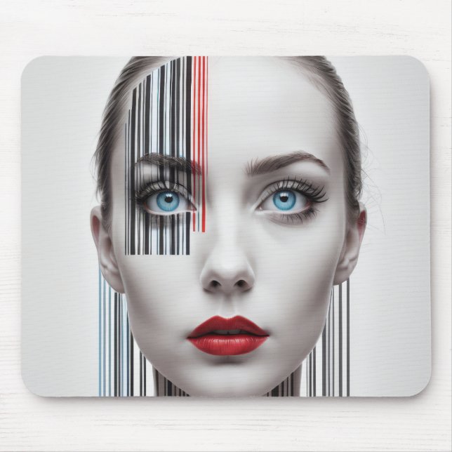 Bar Code Generation Woman Art Mouse Mat (Front)