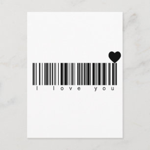Bar Code I Love You Postcard