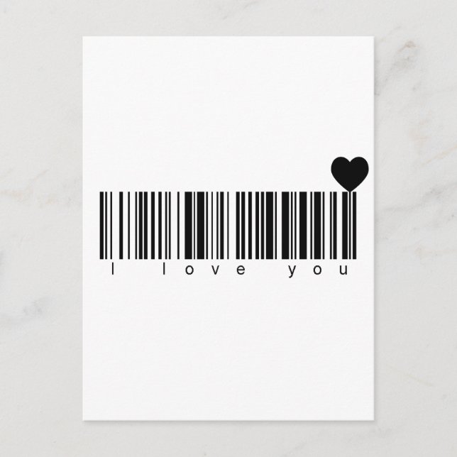 Bar Code I Love You Postcard (Front)