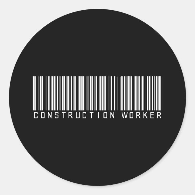 BAR CONSTRUCTION WRKR DARK CLASSIC ROUND STICKER (Front)