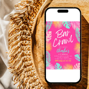 Bar Crawl Birthday Invitation