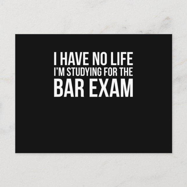 Bar Exam Funny Law School Graduation Gifts Design Postcard (Front)