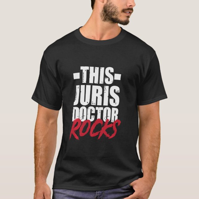Bar Exam Juris Doctor Rocks Law School Graduation T-Shirt (Front)