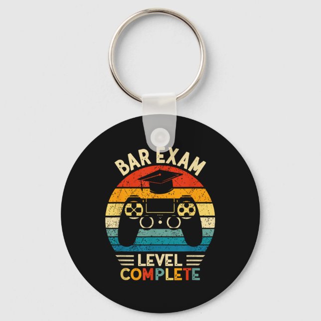 Bar Exam Level Complete Funny Lawyer Law School Gr Key Ring (Front)