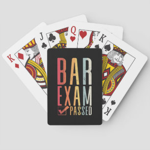 Bar Exam Passed Check Lawyer Passer Law Graduate Playing Cards