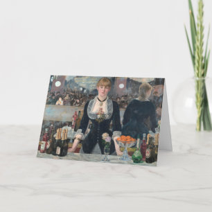 Bar Folies-Bergere Manet Impressionist Painting Card