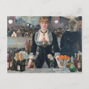 Bar Folies-Bergere Manet Impressionist Painting Postcard