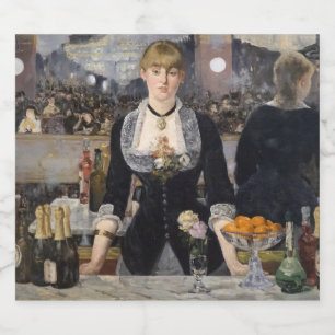 Bar Girl at the Folies Bergere France Beer Bottle Label