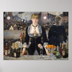 Bar Girl at the Folies Bergere France Poster