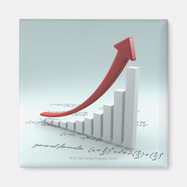 Bar graph and arrow with formula magnet (Front)