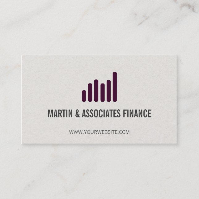 Bar Graph | Deep Red Business Card (Front)
