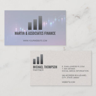 Bar Graph   Gradient   Financial Market Business Card