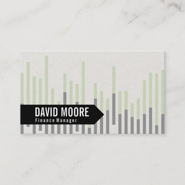 Bar Graph (green) | Arrow Business Card (Front)