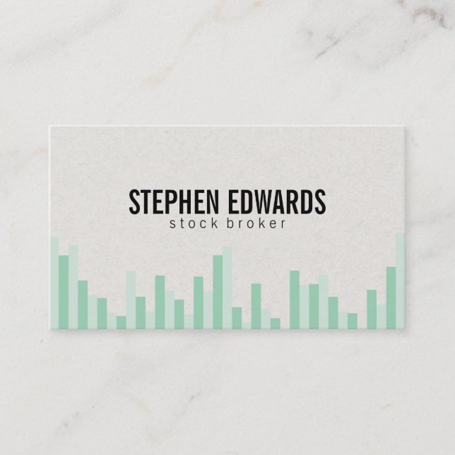 Bar Graph (greens) Business Card (Front)