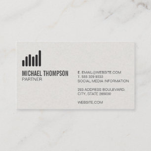 Bar Graph   Leather Texture   Black Abstract Business Card