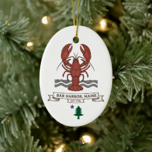 Bar Harbor, Maine Ceramic Tree Decoration