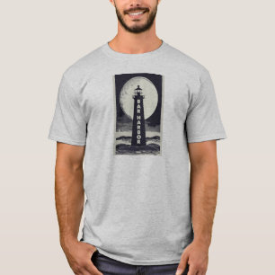 Bar Harbor Maine Lighthouse Moon T-Shirt