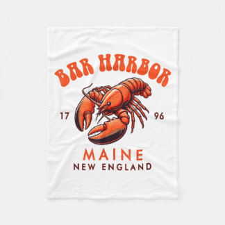 Bar Harbor Maine New England Travel Funny Bar Harb Fleece Blanket