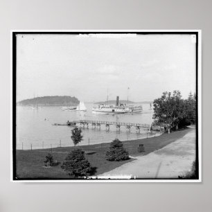 Bar Harbor View, Maine, Vintage c1901 Poster