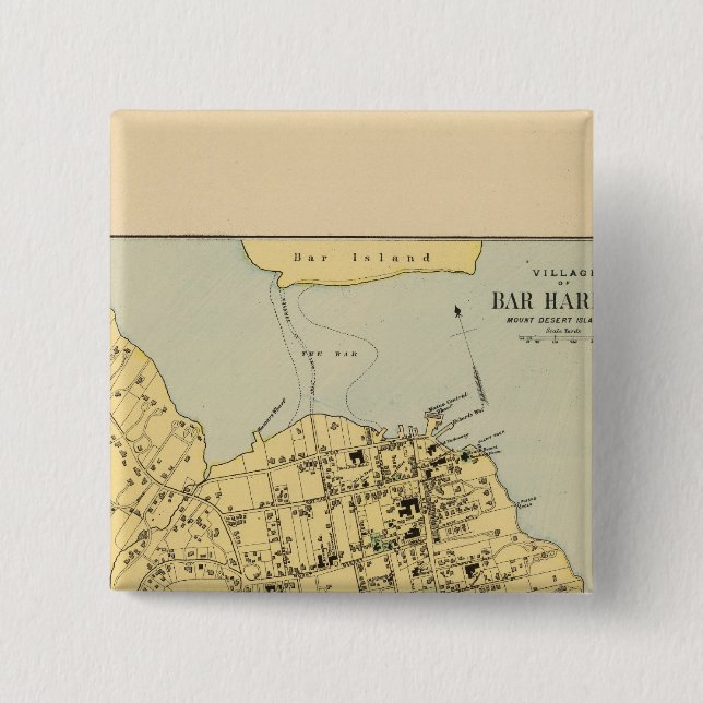 Bar Harbour 15 Cm Square Badge (Front)