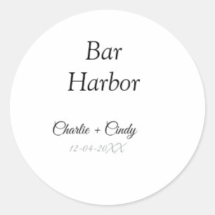 Bar Harbour bachelorette party bridesmaid wedding  Classic Round Sticker