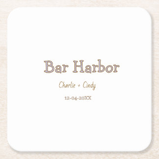 Bar Harbour bachelorette party bridesmaid wedding  Square Paper Coaster
