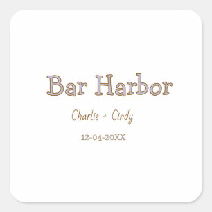 Bar Harbour bachelorette party bridesmaid wedding  Square Sticker