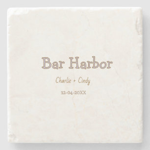 Bar Harbour bachelorette party bridesmaid wedding Stone Coaster