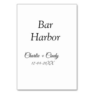 Bar Harbour bachelorette party bridesmaid wedding Table Number