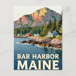 Bar Harbour Maine Acadia Travel Postcard
