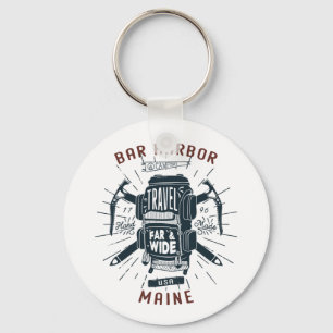 Bar Harbour Maine Backpack Gear Retro Travel Key Ring