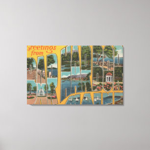 Bar Harbour, Maine - Large Letter Scenes Canvas Print