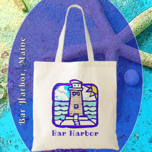 Bar Harbour Maine Lighthouse and Ocean Waves Bag